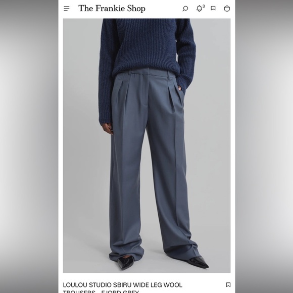 Frankie Shop LOULOU STUDIO SBIRU WIDE LEG WOOL TROUSERS - Brand NWT - Picture 1 of 9